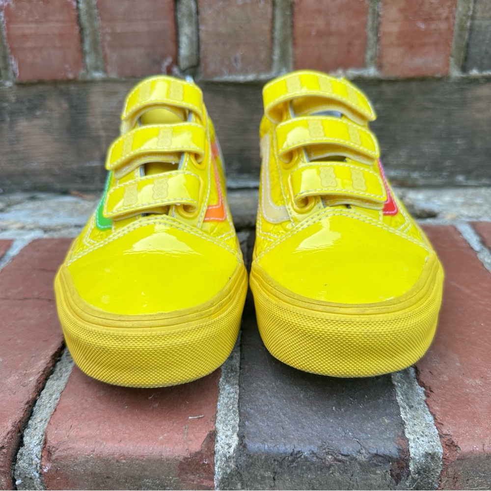 Vans x Haribo Gummy Bear Yellow Patent Old Skool Velcro Strap Sneakers Size 7.5 - Picture 2 of 14